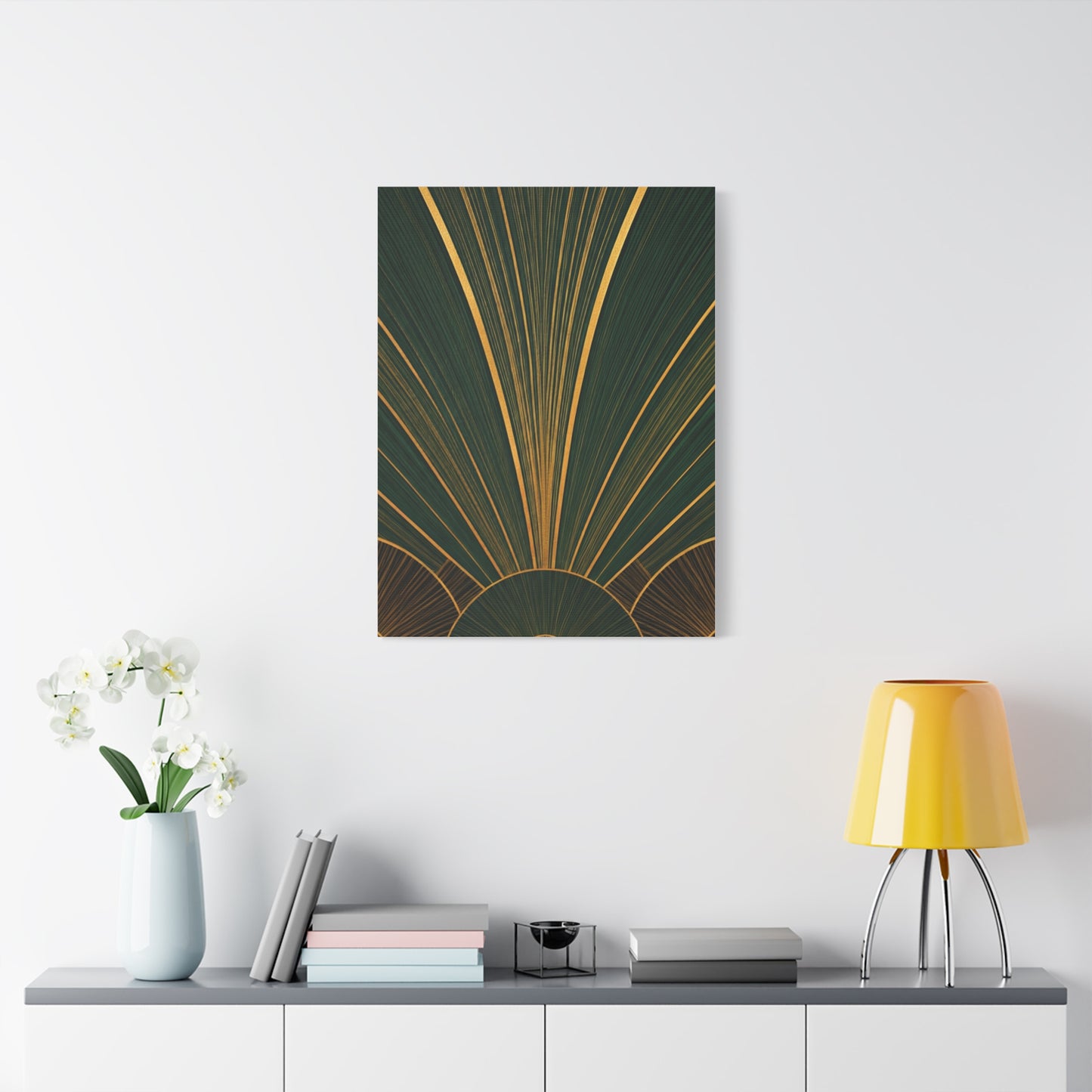 Emerald Deco Fanburst Wall Art & Canvas Prints