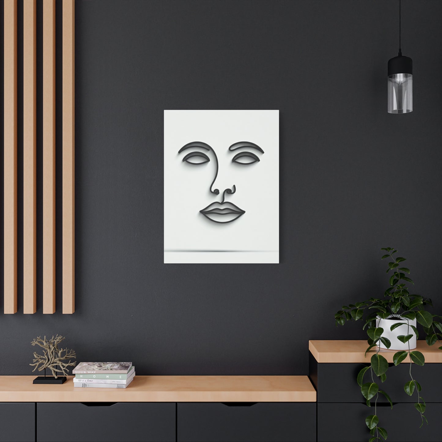 Silent Lines Minimal Face Wall Art & Canvas Print