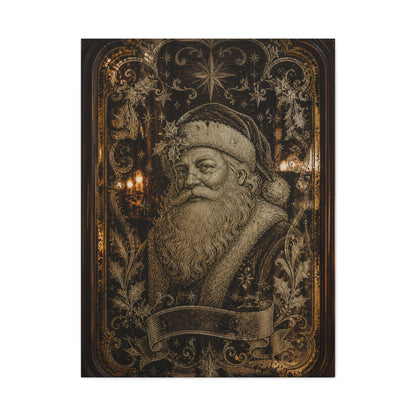 Victorian Etched Mirror Santa Wall Art & Canvas Print