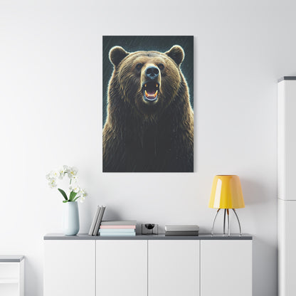 Roaring Brown Bear Portrait Wall Art & Canvas Prints
