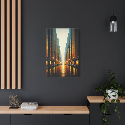Golden City Reflection Wall Art & Canvas Prints