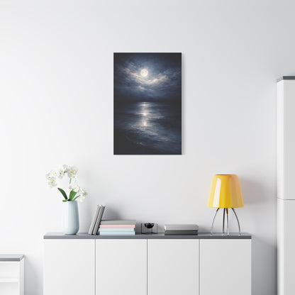 Moonlit Ocean Horizon Wall Art & Canvas Print