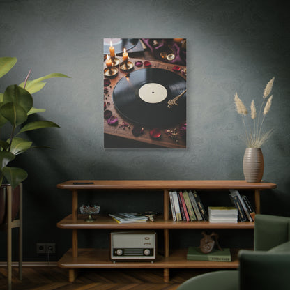 Candlelit Vinyl Love Night Scene Wall Art & Canvas Print