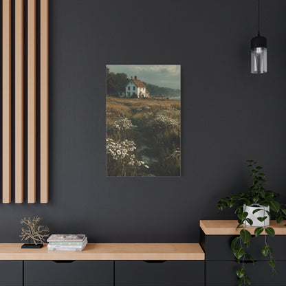 White Farmhouse Wildflower Meadow Wall Art & Canvas Print