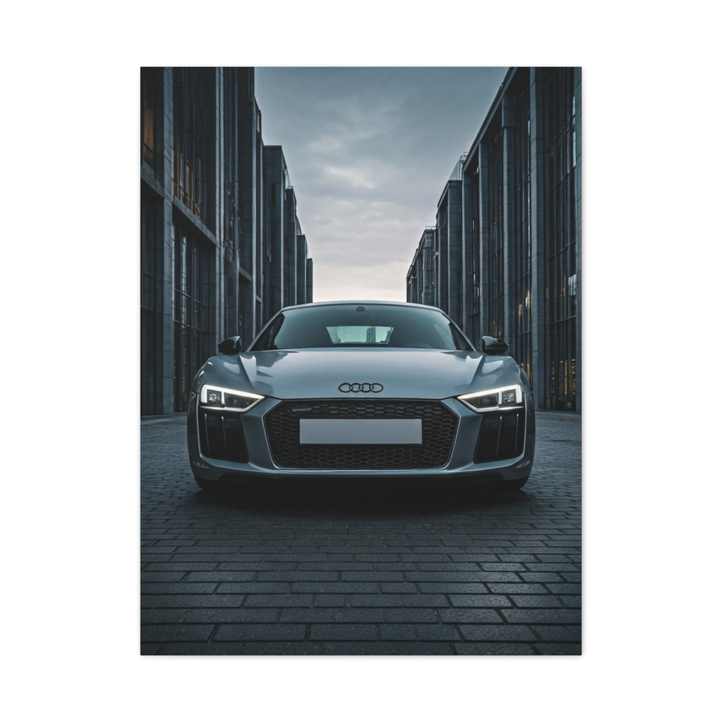 Audi R8 Berlin Minimalist Street Frame Wall Art & Canvas Prints