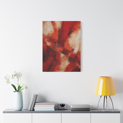 Textured Red Cross Pattern Abstraction Wall Art & Canvas Print