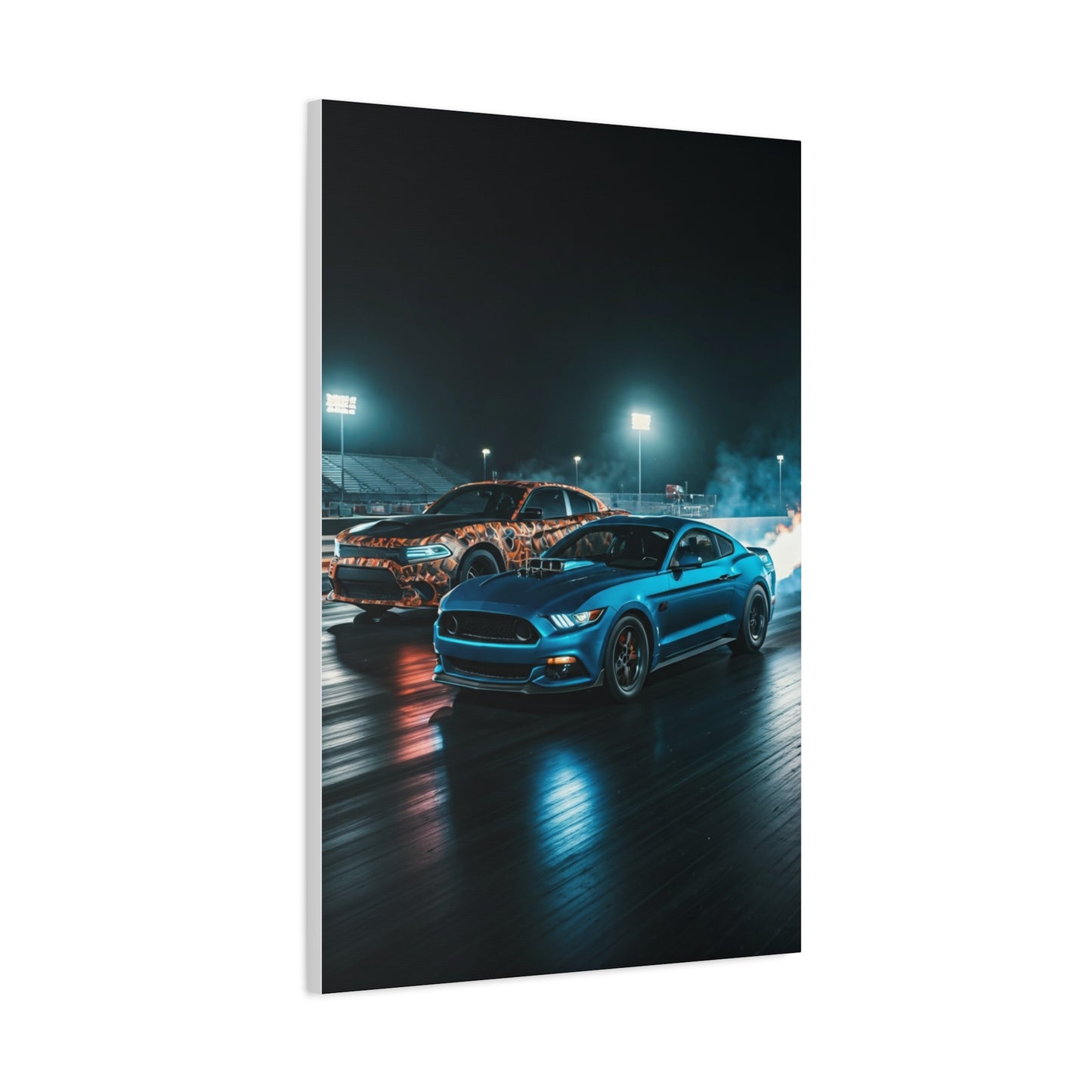 Blue Mustang Surge – Hellcat Widebody Drag Duel Wall Art & Canvas Prints