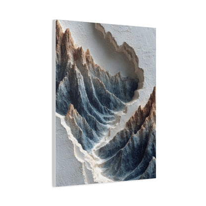 Sculpted Topographic Mountain Relief Wall Art & Canvas Print