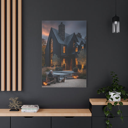 Lavish Black Farmhouse Courtyard Wall Art & Canvas Print