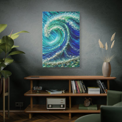 Crystal Ocean Curl Glass Texture Wall Art & Canvas Print