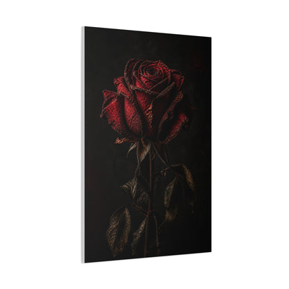 Dark Crimson Rose Still Life Wall Art & Canvas Print