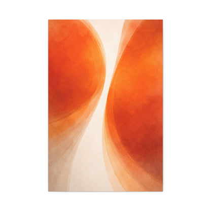 Dual Orange Flow Abstract Composition Wall Art & Canvas Print