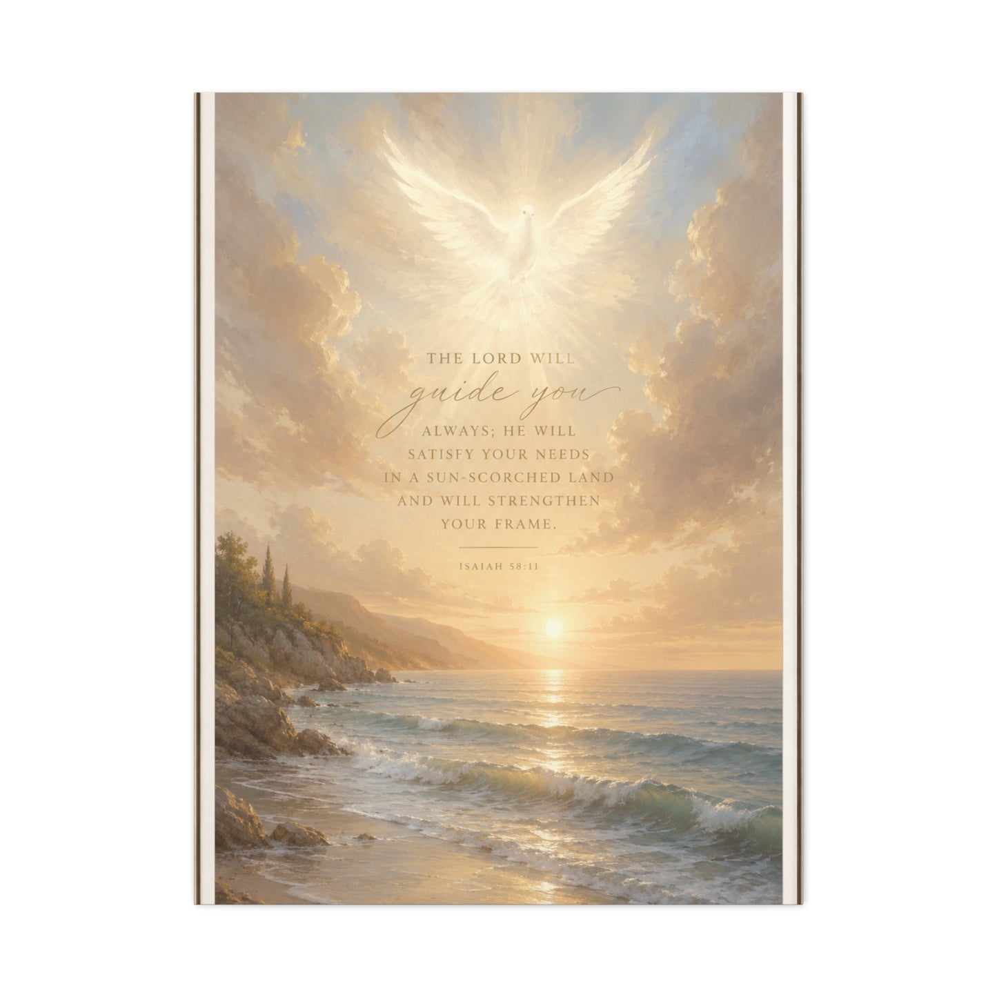 Isaiah Coastal Dove Scripture Wall Art & Canvas Print