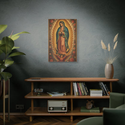 Our Lady of Guadalupe Floral Sacred Icon Wall Art & Canvas Print