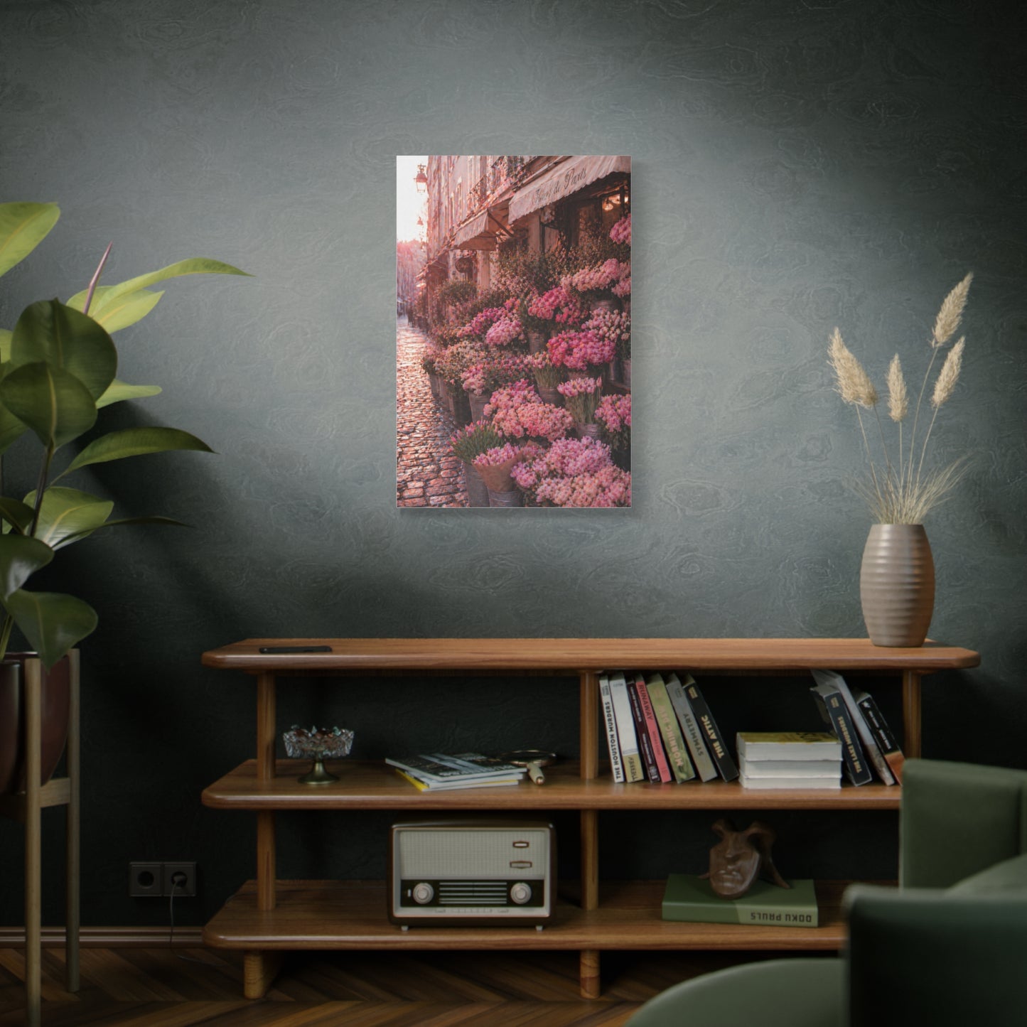 Parisian Pink Flower Market Street Wall Art & Canvas Print