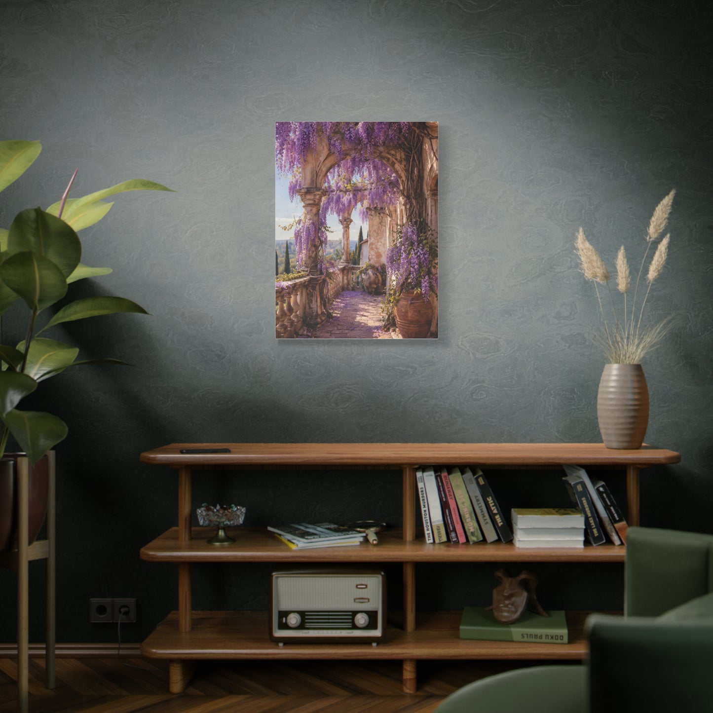 Wisteria Stone Terrace Garden Wall Art & Canvas Print