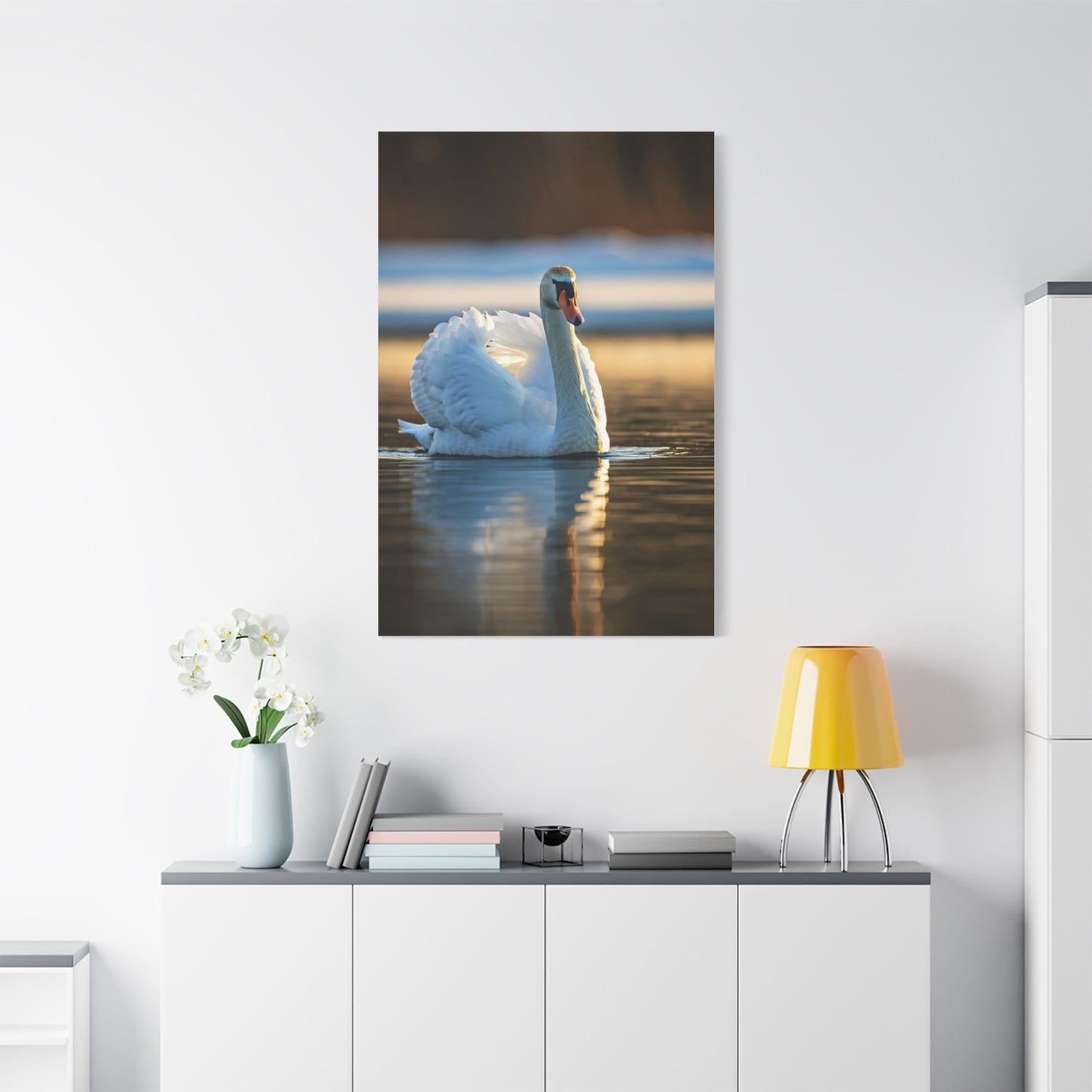 Swan on Still Water Wall Art & Canvas Prints