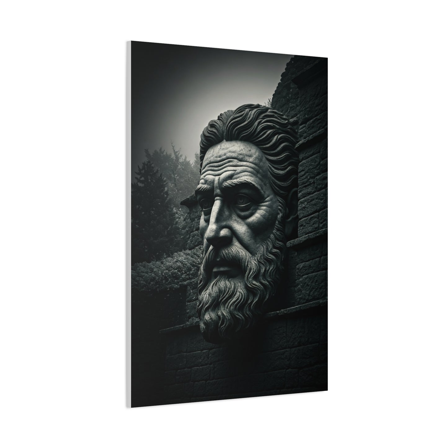 Ancient Stone Philosopher Bust Wall Art & Canvas Prints