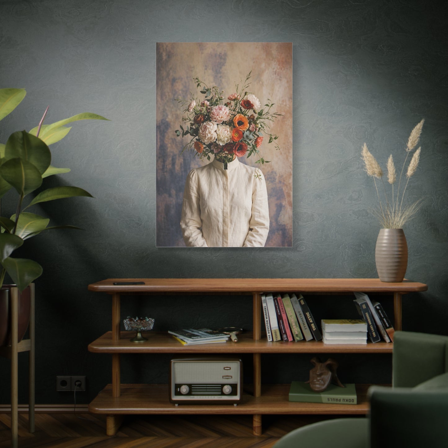 Surreal Botanical Head Portrait Wall Art & Canvas Print