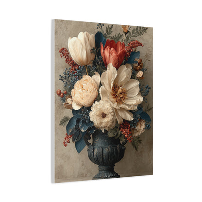 Scandinavian Folk Floral Urn Wall Art & Canvas Print