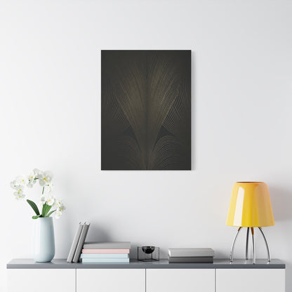 Black and Gold Deco Wave Pattern Wall Art & Canvas Prints