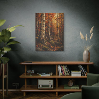 Autumn Birch Forest Painterly Path Trees Wall Art & Canvas Print