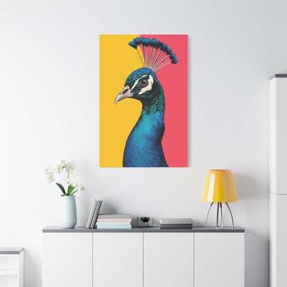 Modern Pop Peacock Profile Wall Art & Canvas Print