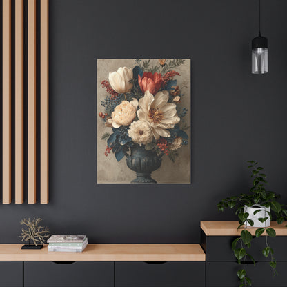 Scandinavian Folk Floral Urn Wall Art & Canvas Print