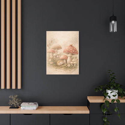 Soft Nursery Mushroom Garden Storybook Scene Wall Art & Canvas Print