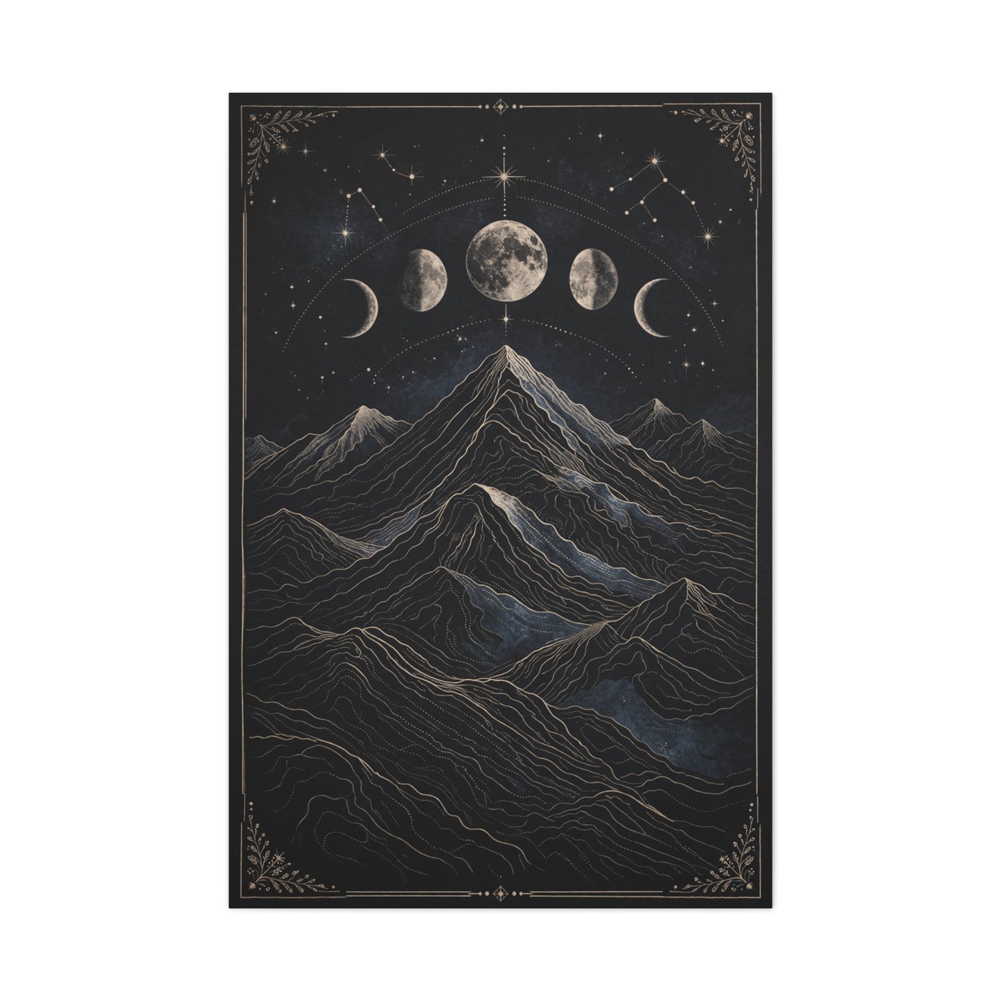Mystical Moonlit Mountain Contours Wall Art & Canvas Print