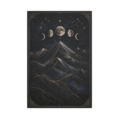 Mystical Moonlit Mountain Contours Wall Art & Canvas Print
