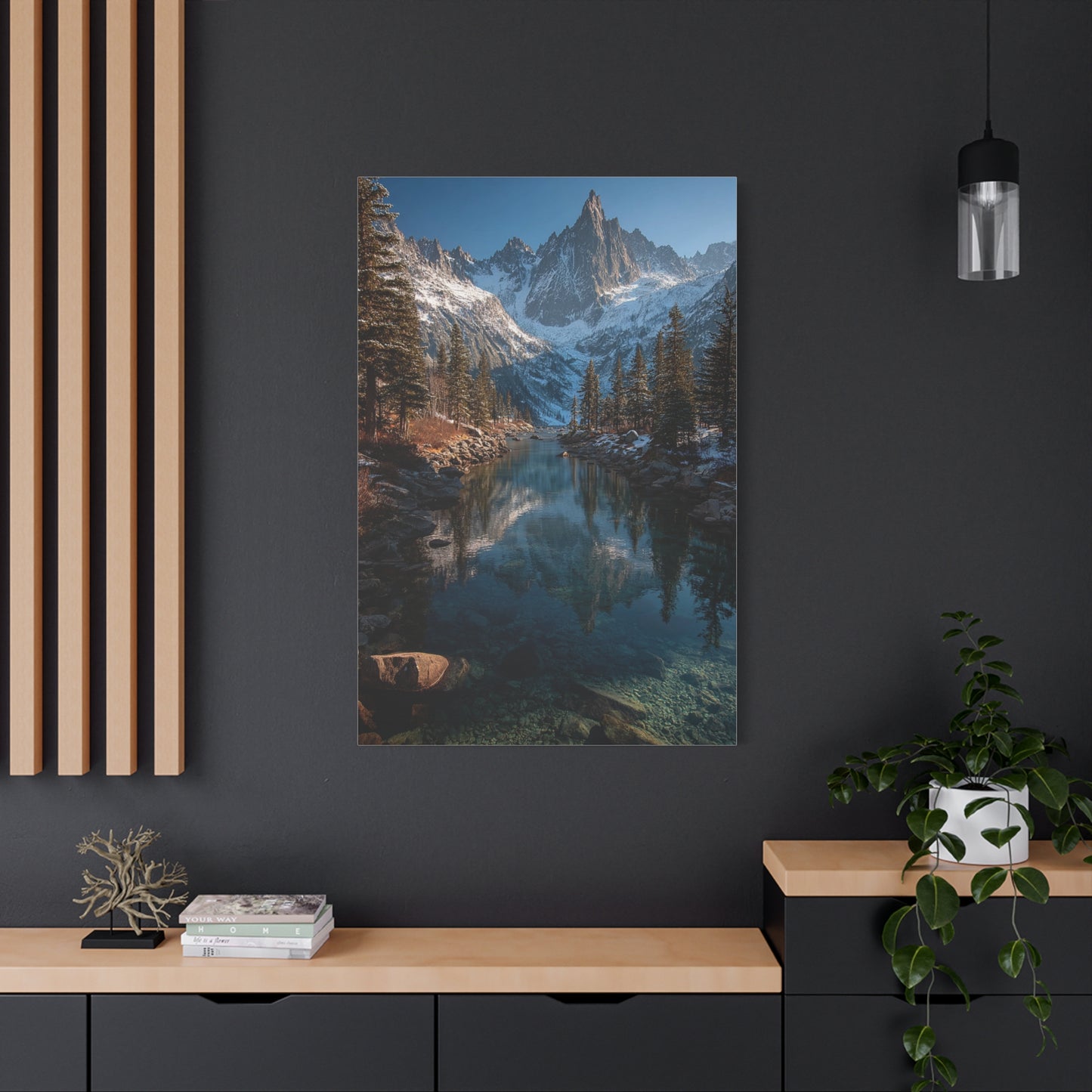 Serene Alpine Lake Reflection Wall Art & Canvas Print