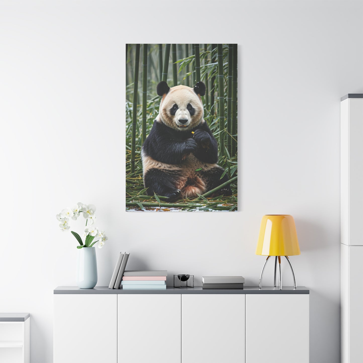 Gentle Panda Among Bamboo Wall Art & Canvas Prints