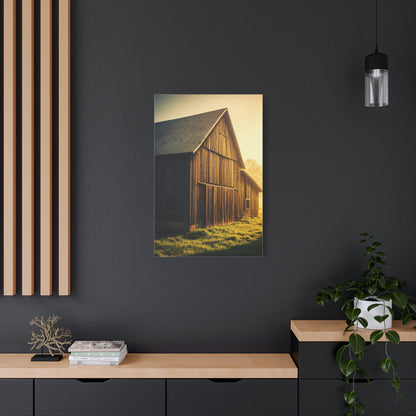 Sunlit Barn with Side Light Glow Wall Art & Canvas Prints