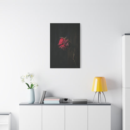 Withered Crimson Rose Still Life Wall Art & Canvas Print