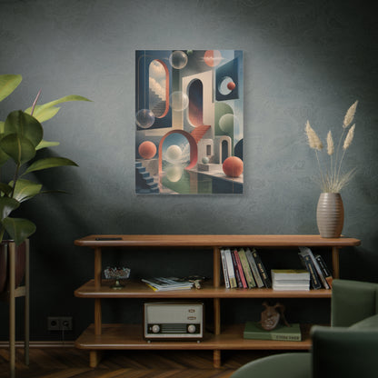 Surreal Geometric Portal Landscape Wall Art & Canvas Print