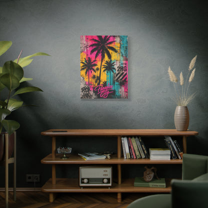 Neon Graffiti Palm Paradise Tropical Wall Art & Canvas Print