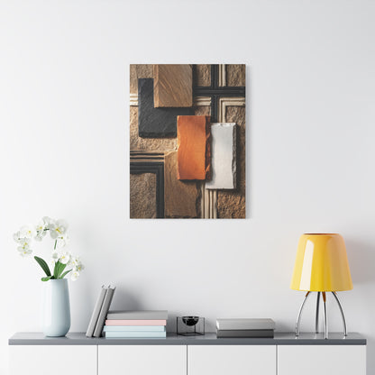 Sculptural Stone Geometry Composition Wall Art & Canvas Print