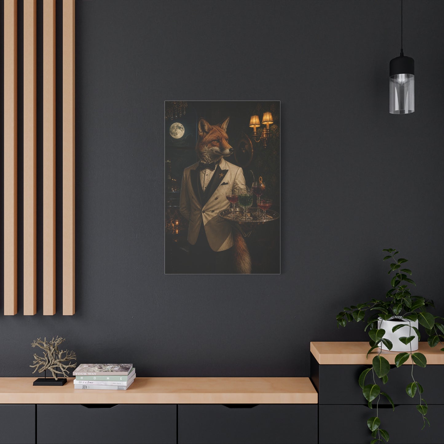 Fox Cocktail Waiter Speakeasy Wall Art & Canvas Print