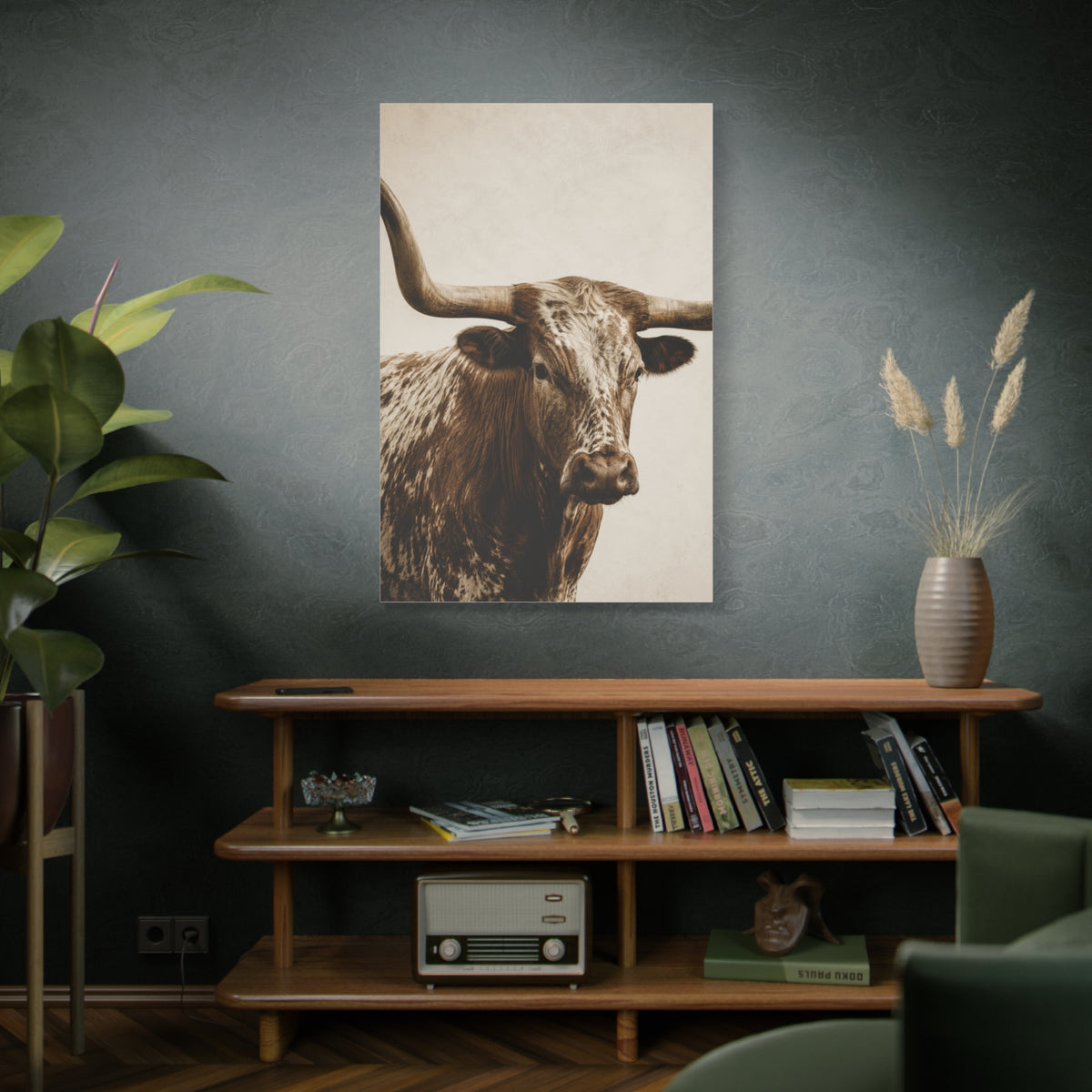 Texas Longhorn Heritage Portrait Wall Art & Canvas Print