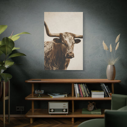 Texas Longhorn Heritage Portrait Wall Art & Canvas Print