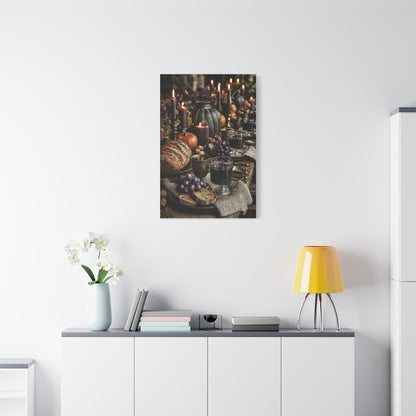 Autumn Harvest Feast Table Wall Art & Canvas Print