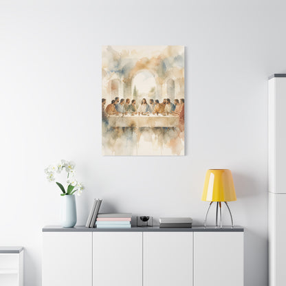 Soft Watercolor Last Supper Composition Wall Art & Canvas Print