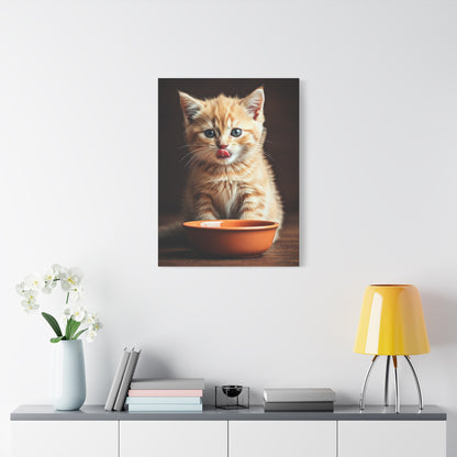Hungry Kitten Moment Wall Art & Canvas Prints
