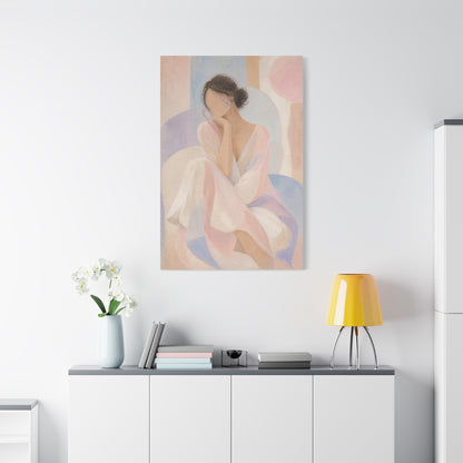 Seated Figure in Pastel Tones Wall Art & Canvas Print