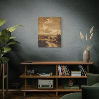 Sepia Countryside Path Panorama Wall Art & Canvas Print