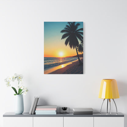 Palm Shore Sunset Escape Wall Art & Canvas Prints