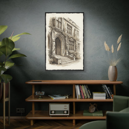 Ivy-Covered Collegiate Arch Sketch Wall Art & Canvas Print