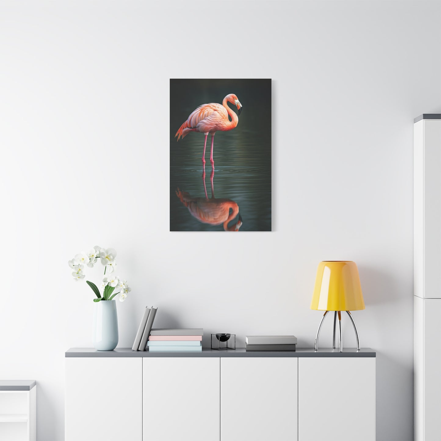 Flamingo Reflection Grace Wall Art & Canvas Prints