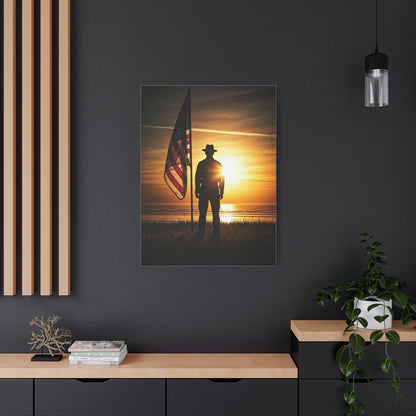 Sunset Veteran Tribute Flag Wall Art & Canvas Prints
